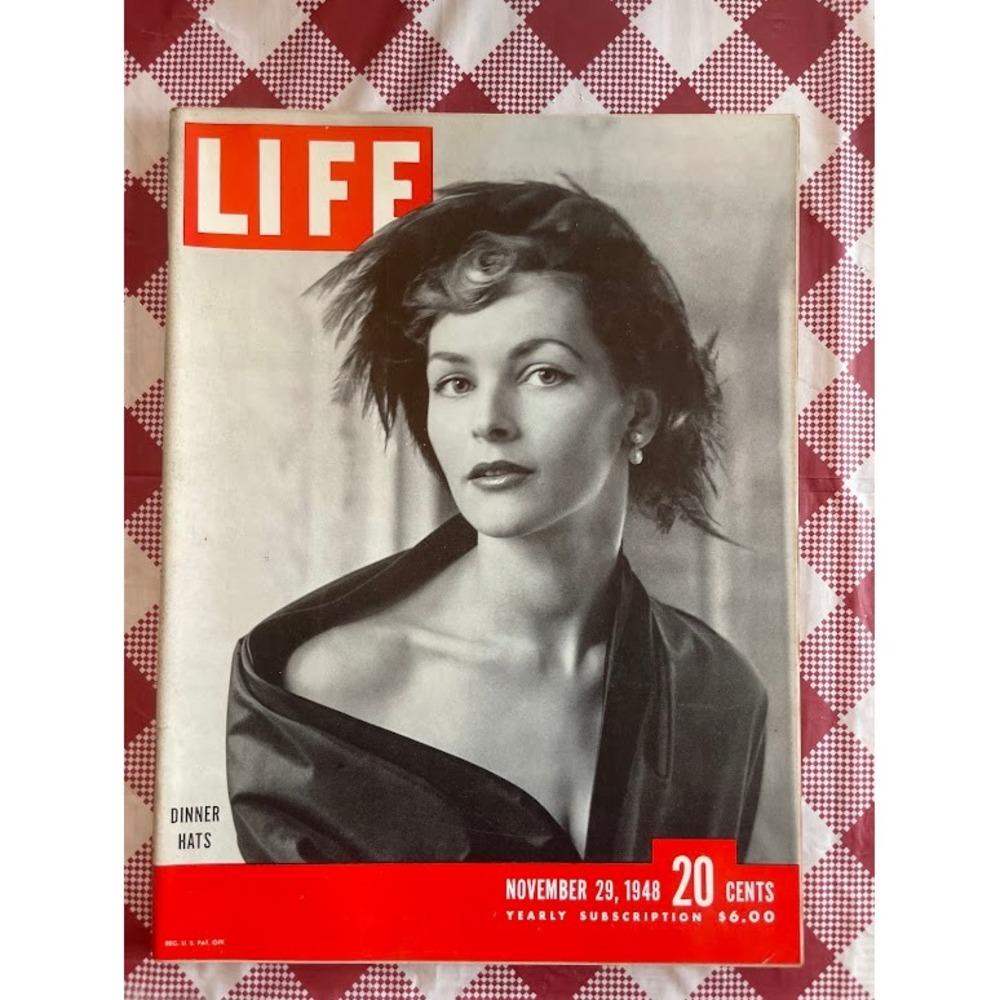 LIFE Magazine November 29 1948 Dinner Hats Fashion Georgia Hamilton NO LABEL
